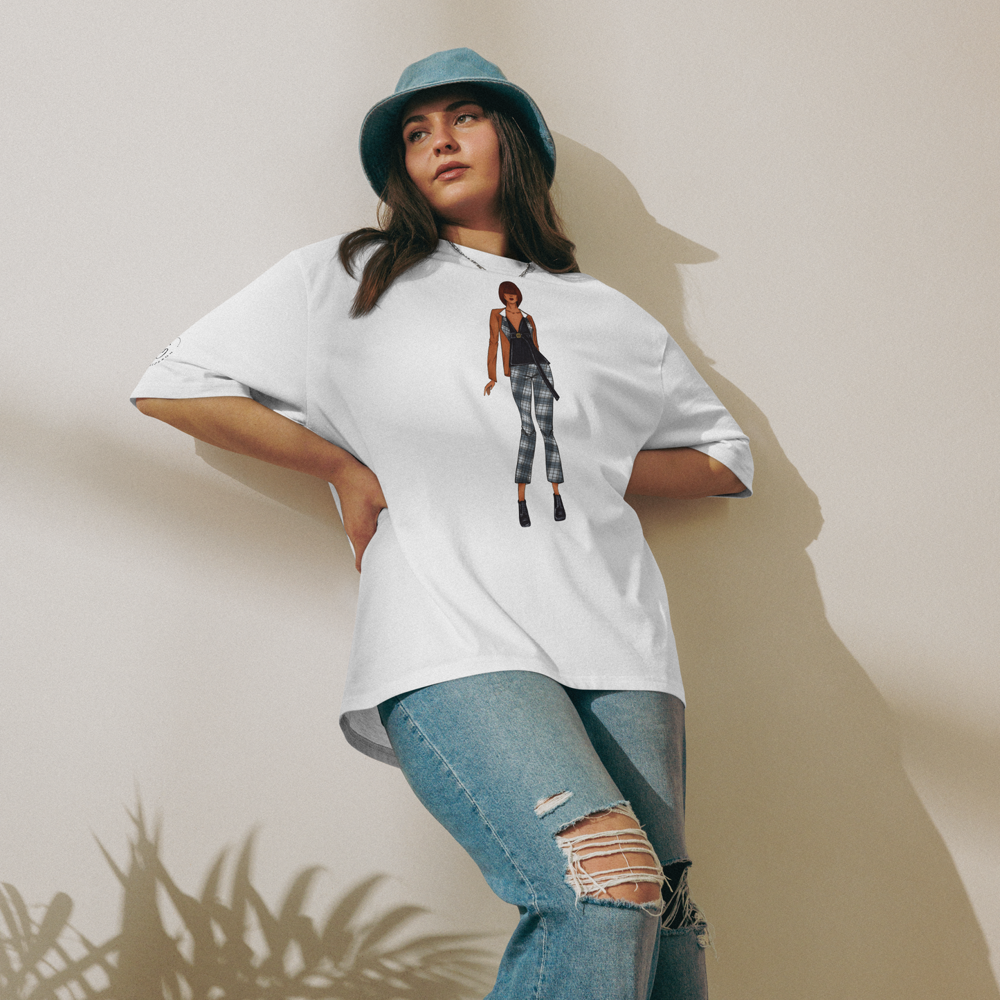 Power Plaid Oversized Unisex T-Shirt