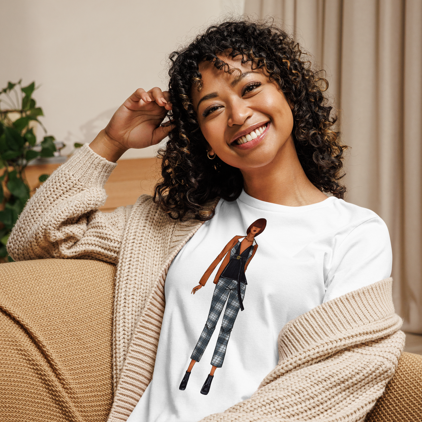 Power Plaid T-Shirt Mujer